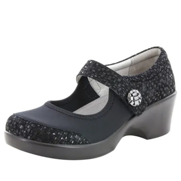 Alegria Maya Tile Me More Black Leather Mary Jane Comfort Shoe - Picture 3 of 12
